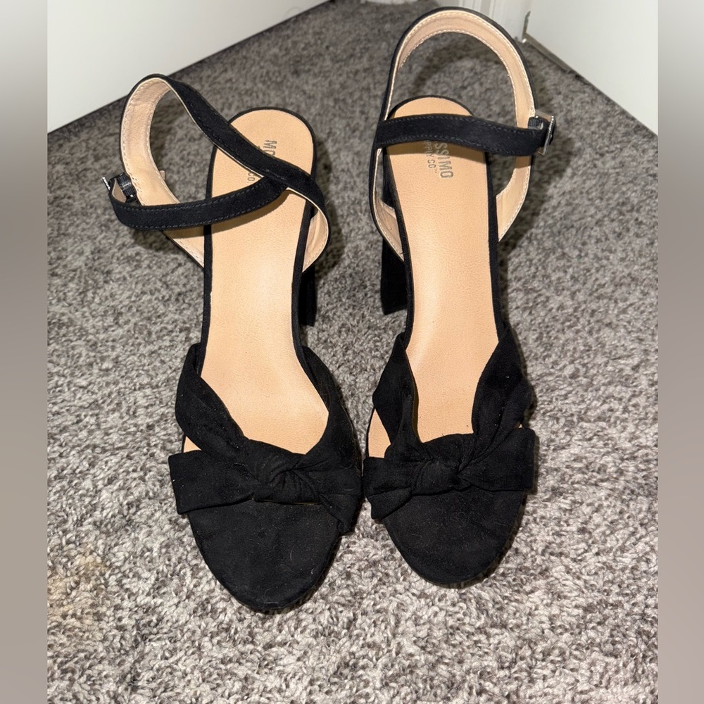NWOT Mossimo Supply Co. Black Strappy 5inch Heels - Picture 2 of 4